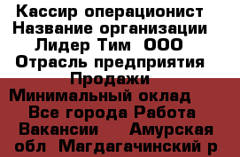 Кассир-операционист › Название организации ­ Лидер Тим, ООО › Отрасль предприятия ­ Продажи › Минимальный оклад ­ 1 - Все города Работа » Вакансии   . Амурская обл.,Магдагачинский р-н